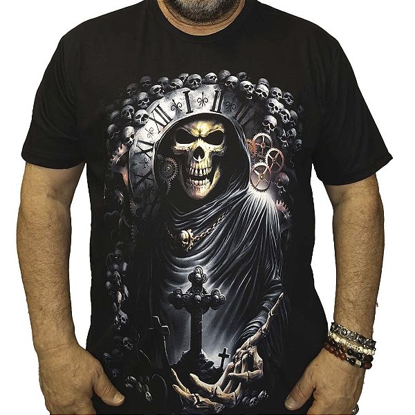 Camiseta Caveira Tempo