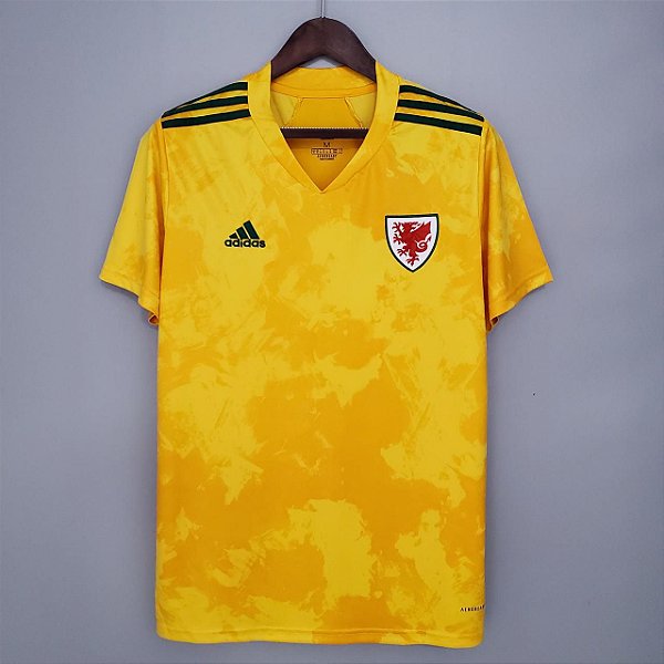 Camisa Gales 2 Torcedor Amarela Masculina 2021