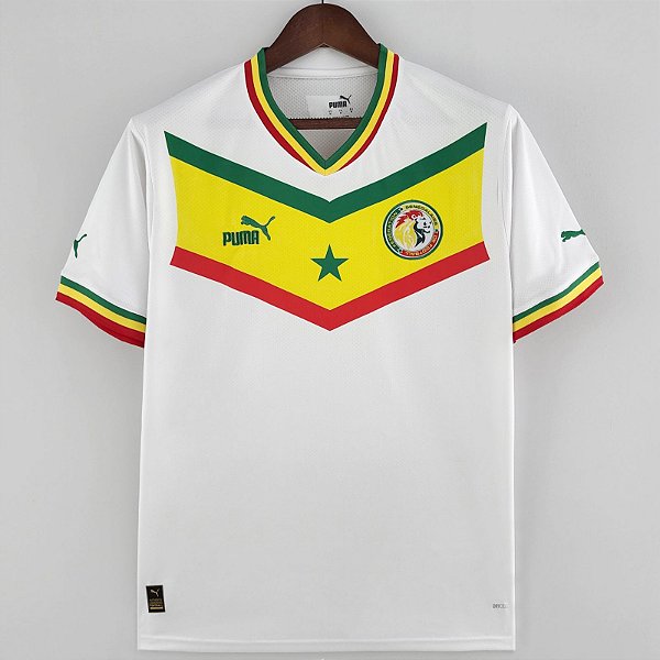 Nova Camisa Senegal 1 Branca Torcedor Masculina 2022