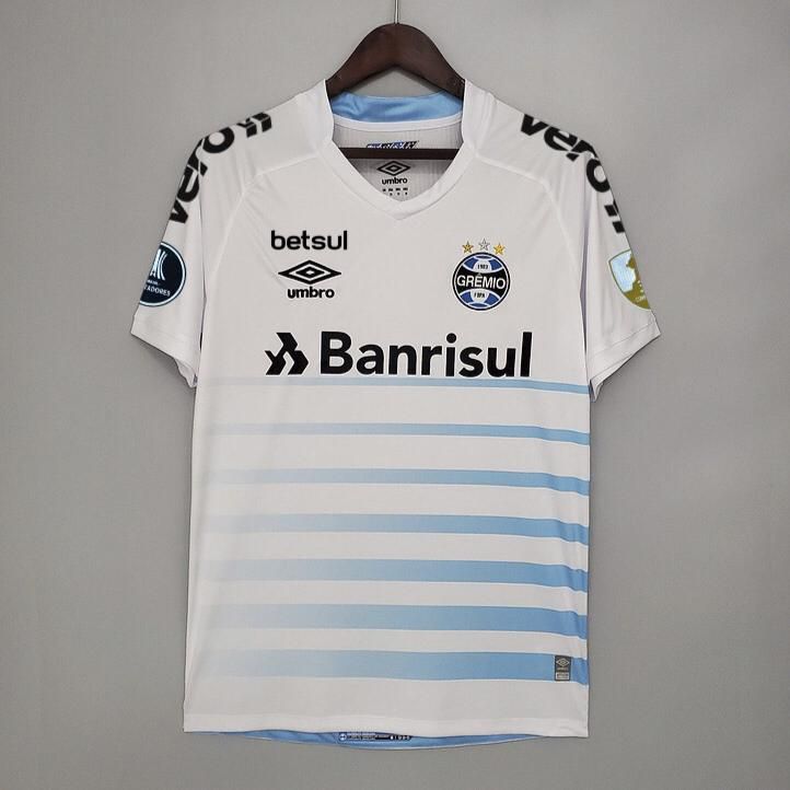 Nova Camisa Grêmio 2 Branca com Patch Libertadores e todos Patrocínios Masculina 2021 / 2022