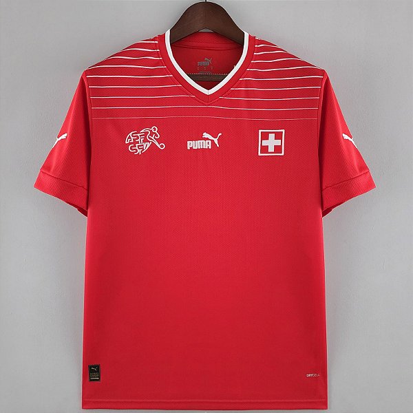 Nova Camisa Suíça 1 Torcedor Vermelha Masculina 2022