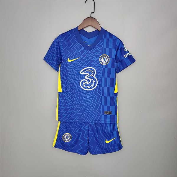 Kit Infantil Chelsea 1 Camisa e Short  2021 / 2022