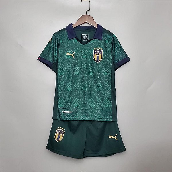 Kit Infantil Itália 3 Camisa e Short 2020 / 2021