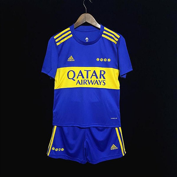 Kit Infantil Boca Juniors 1 Camisa e Short  2021 / 2022