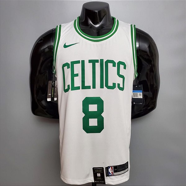 Regata Basquete NBA Boston Celtics Walker 8 Branca Edição Jogador Silk