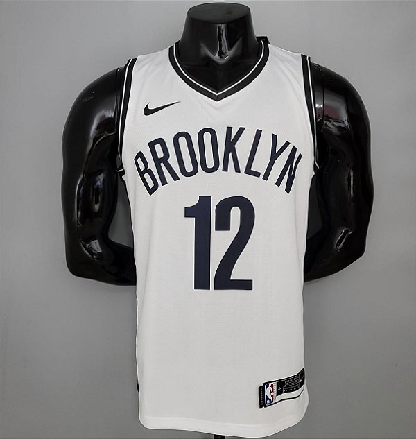 Regata Basquete NBA Brooklyn Harris 12 Branca Edição Jogador Silk