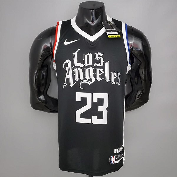 Regata Basquete NBA Los Angeles Clippers Williams 23 Preta Edição Jogador Silk