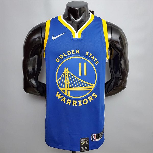 Regata Basquete NBA Golden State Warriors Thompson 11 Azul Edição Jogador Silk