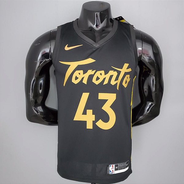 Regata Basquete NBA Toronto Raptors Siakam 43 Preta Edição Jogador Silk