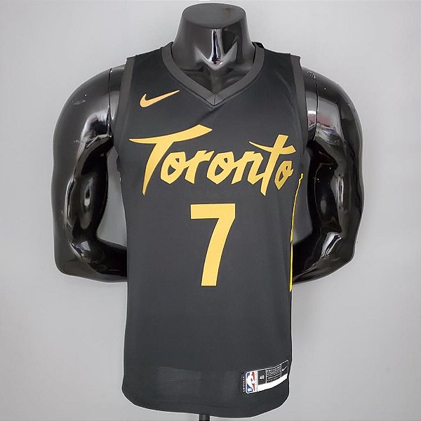 Regata Basquete NBA Toronto Raptors Lowry 7 Preta Edição Jogador Silk