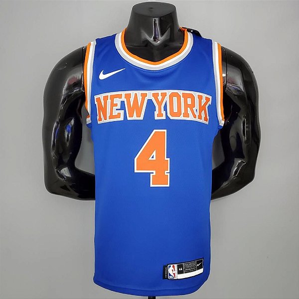 Regata Basquete NBA  New York Knicks Rose 4 Azul Edição Jogador Silk