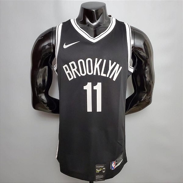 Regata Basquete NBA Brooklyn Nets Irving 11 Preta Edição Jogador Silk