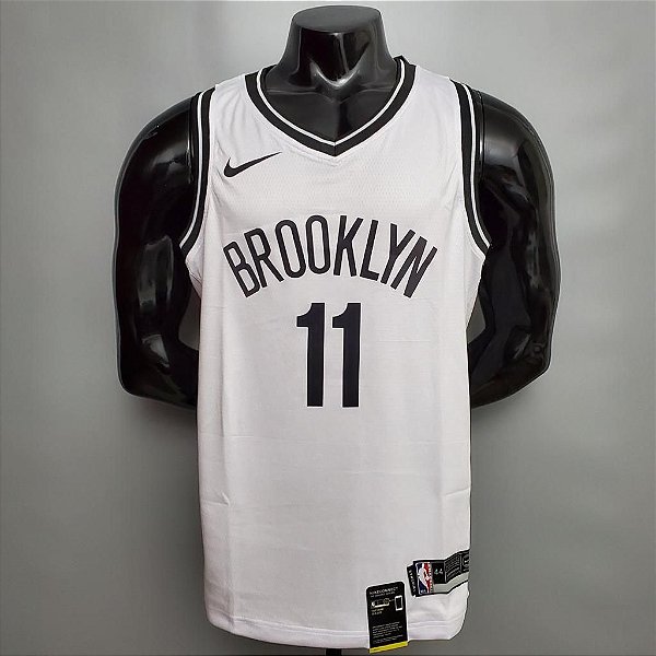 Regata Basquete NBA  Brooklyn Nets Irving 11 Branca Edição Jogador Silk