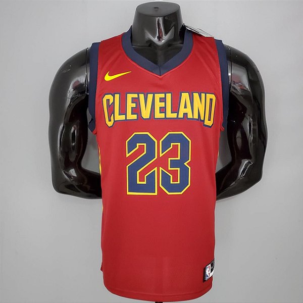 Regata Basquete NBA Cleveland Cavaliers James 23 Vermelha Edição Jogador Silk