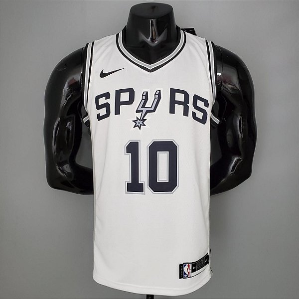 Regata Basquete NBA San Antonio Spurs Derozan 10 Branca Edição Jogador Silk