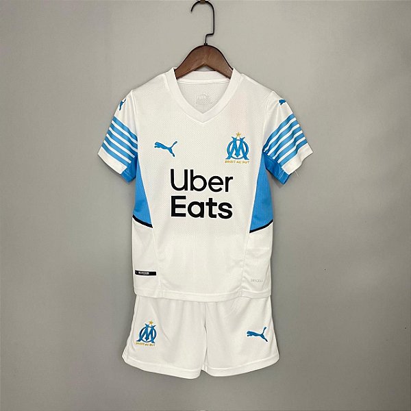 Kit Infantil Olympique de Marseille 1 Camisa e Short  2021 / 2022