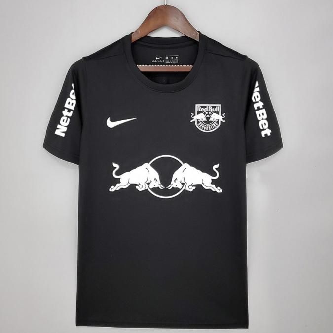 Camisa  Red Bull Bragantino Com Todos Patrocínios Preta Masculina 2021 / 2022
