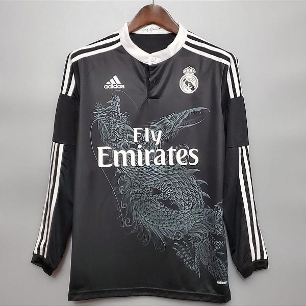 Camisa Manga Comprida Real Madrid 3 Retrô 2014 / 2015