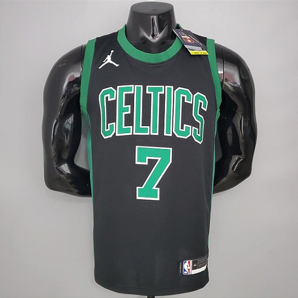 Regata Basquete NBA Boston Celtics Brown 7 Preta Edição Jogador Silk