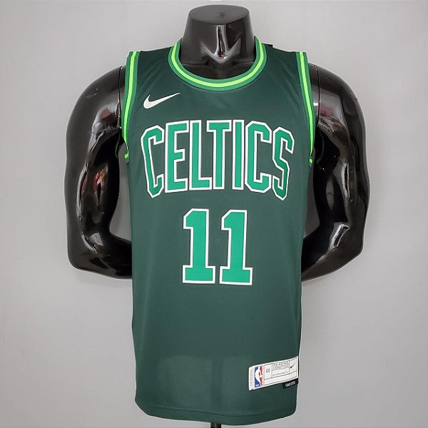 Regata Basquete NBA Boston Celtics Irving 11 Verde Escuro Edição Jogador Silk