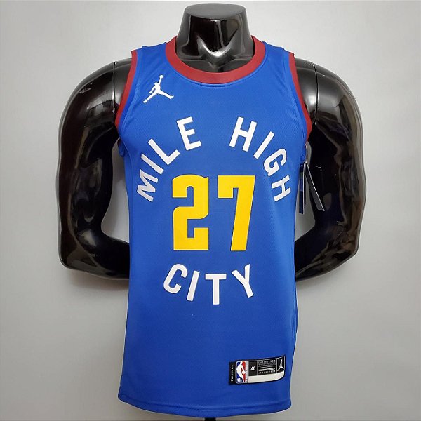 Regata Basquete NBA Denver Nuggets Murray 27 Azul Edição Jogador Silk