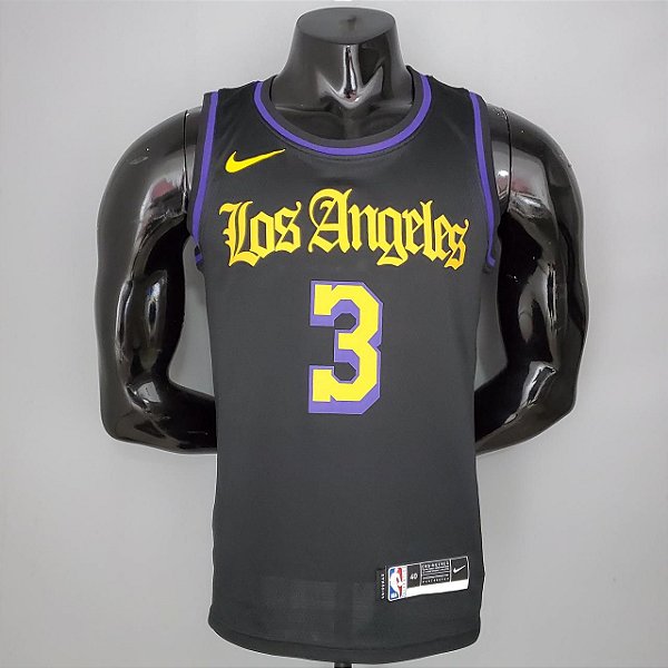 Regata Basquete NBA Los Angeles Lakers Davis 3 Edição Jogador Silk
