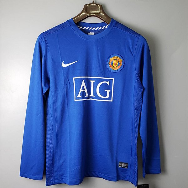 Camisa Manga Comprida Manchester United 2 Retrô 2007 / 2008