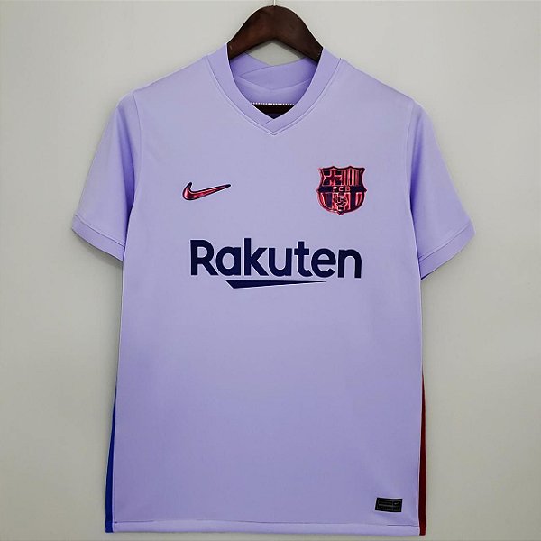 Nova Camisa Barcelona 2 Torcedor Masculina Lilas Roxa 2021 / 2022