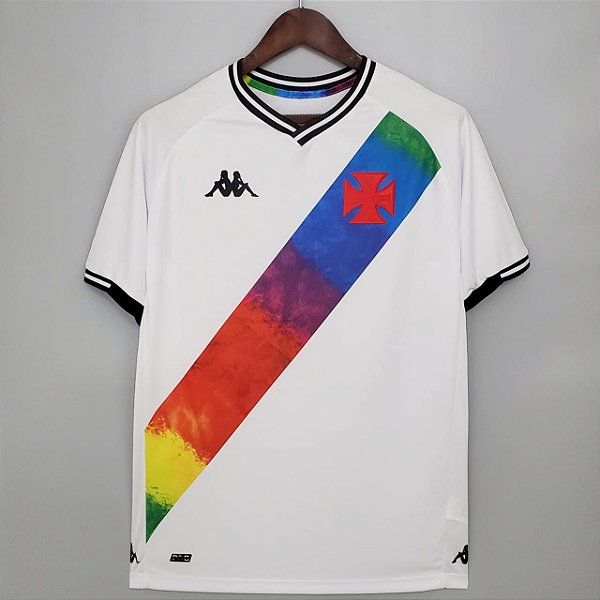 Camisa Vasco LGBTQIA Branca Masculina Torcedor 2021 / 2022