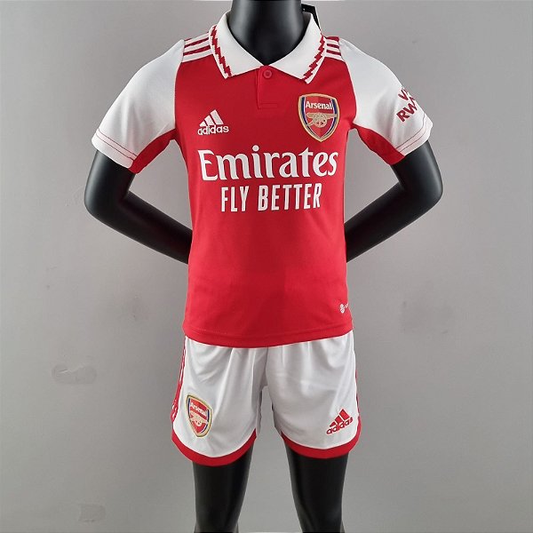 Novo Kit Infantil Arsenal 1 Camisa e Short  2022 / 2023