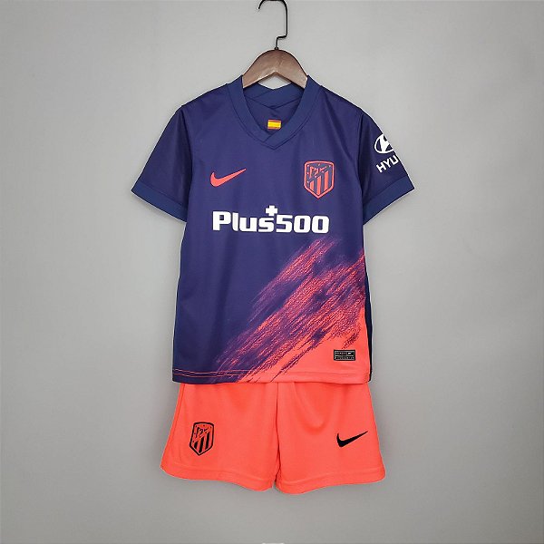 Kit Infantil Atlético de Madrid 2 Camisa e Short  2021 / 2022