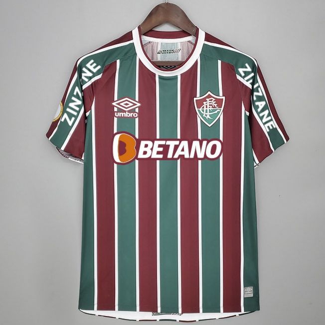Camisa Fluminense 1 Patch Brasileirão E Todos Patrocinios Torcedor Masculina 2021 / 2022