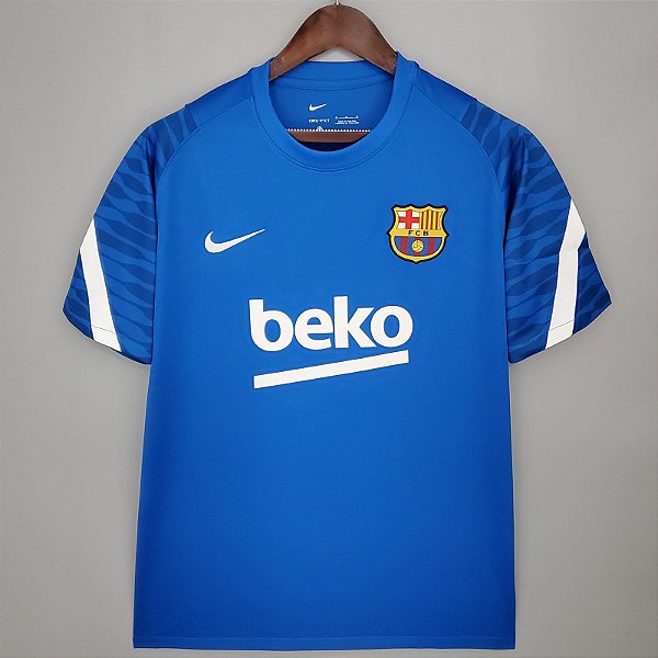 Camisa Barcelona Treino Azul Masculina 2021 /2022