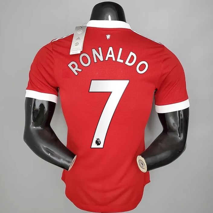 Camisa Edição Jogador Manchester United 1 Cristiano Ronaldo 7 CR7 Torcedor Masculina 2021 / 2022