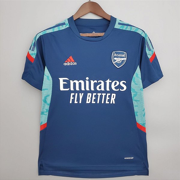 Camisa Arsenal Treino Azul Torcedor Masculina 2021 / 2022