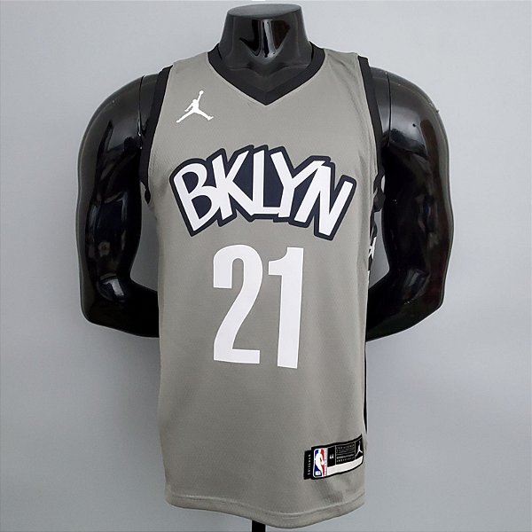 Regata Basquete NBA Brooklyn Nets Aldridge 21 Cinza Edição Jogador Silk