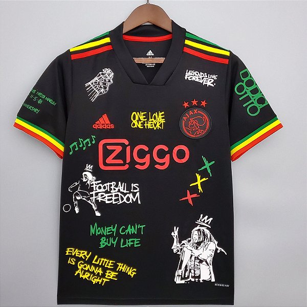 Camisa Ajax Bob Marley Edição Especial Comemorativa Torcedor 2021 / 2022