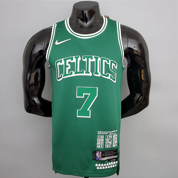 Regata Basquete NBA Boston Celtics Brown 7 Verde Escuro Edição Jogador Silk 2022