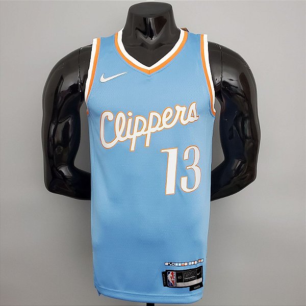 Regata Basquete NBA Los Angeles Clippers George 13 Azul Edição Jogador Silk 2022