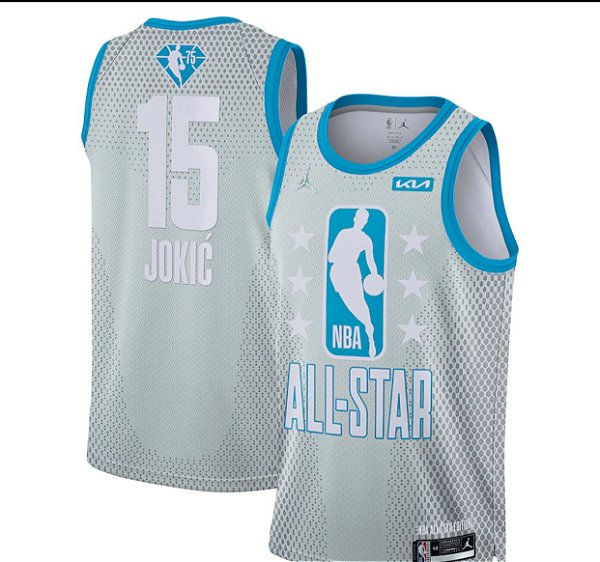 Regata Basquete NBA All Star Jokic 15 Edição Jogador Silk