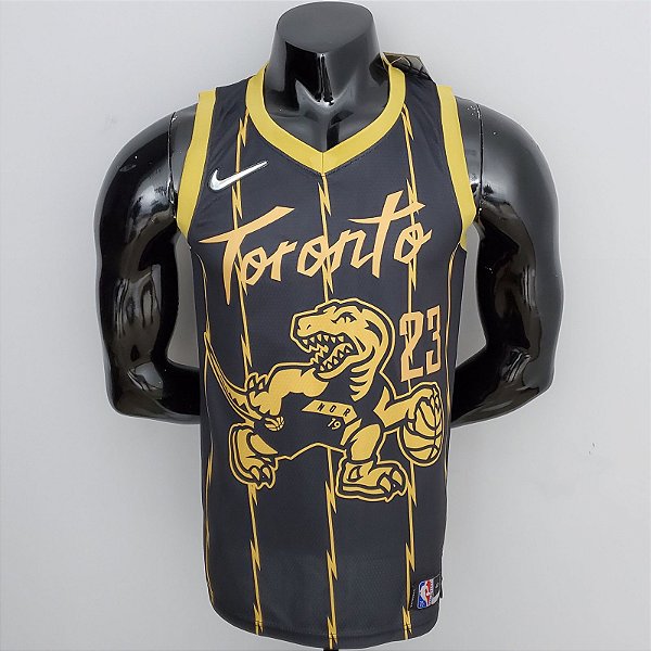 Regata Basquete NBA Toronto Raptors Vanvleet 23 Preta Edição Jogador Silk 2022