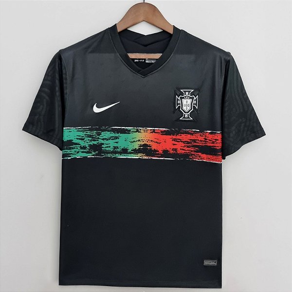 Nova Camisa Portugal Preta Torcedor Masculina 2022
