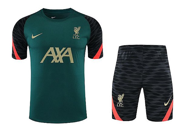 Novo Kit Treino Conjunto Liverpool Manga Curta E Short 2022 / 2023