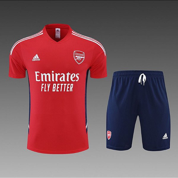 Novo Kit Treino Conjunto Arsenal Treino Vermelho E Azul Masculino 2022 / 2023