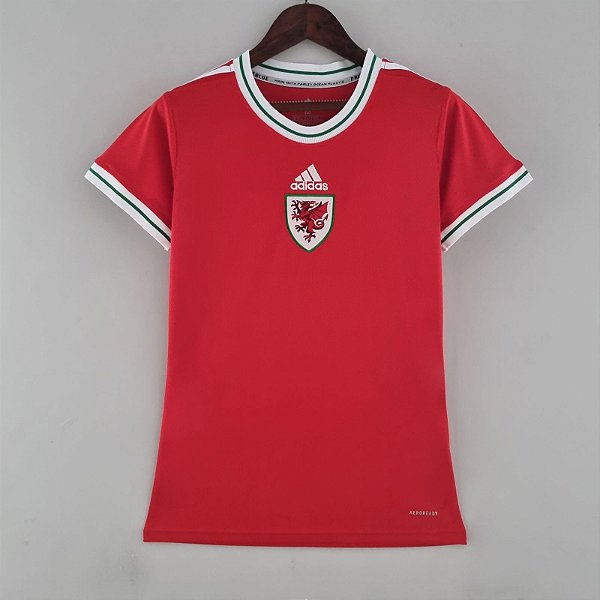 Nova Camisa Feminina país De Gales Vermelha 2022