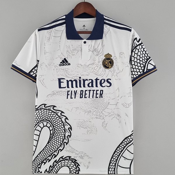 Nova Camisa Real Madrid Dragão Chinês Branco Torcedor Masculina 2022 / 2023  - 021 Sport Store