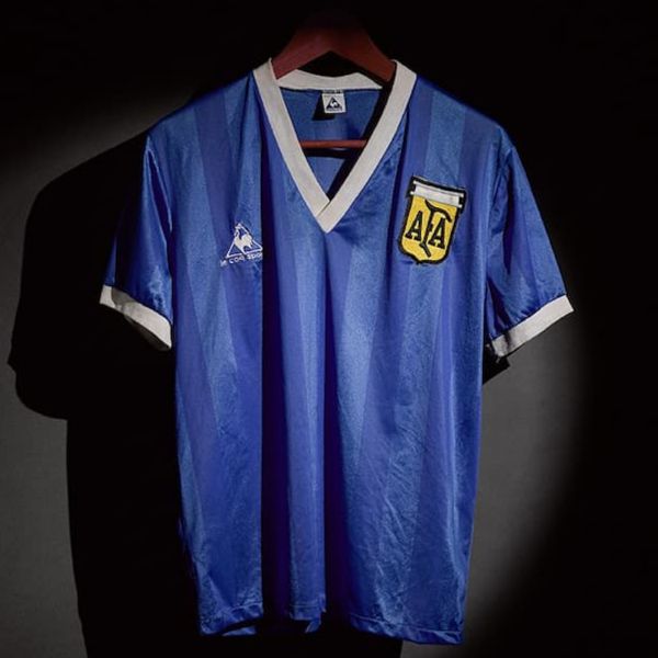 Camisa Argentina Azul Maradona Copa Do Mundo 1986 Retrô