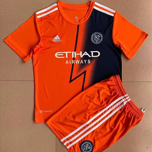 Kit Infantil New York City 2 Laranja Camisa e Short  2022 / 2023