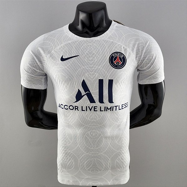 Nova Camisa Edição Jogador PSG Branca Pré-Jogo 2022 / 2023