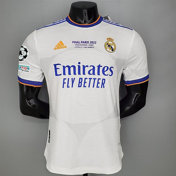 Nova Camisa Edição Jogador Real Madrid 1 UEFA Champions League Final Masculina 2022
